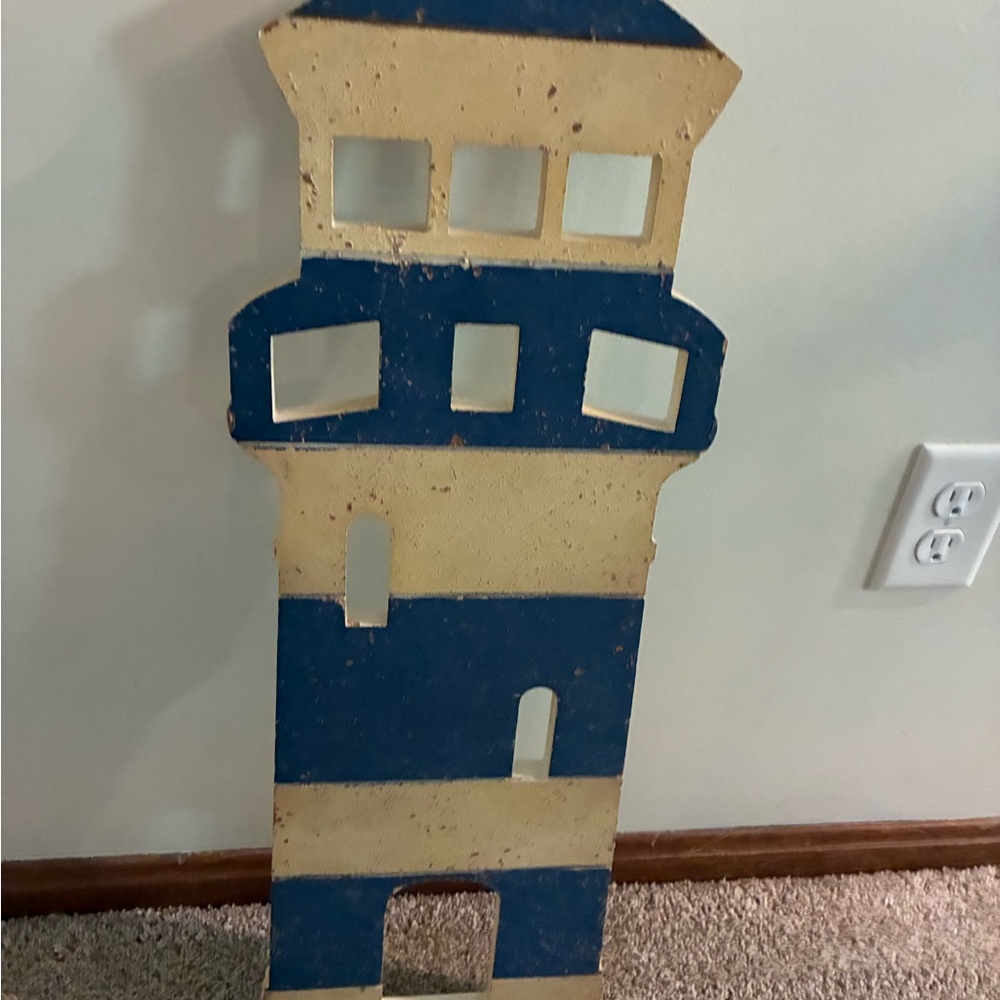 Nautical Blue and Cream lighthouse wall decor